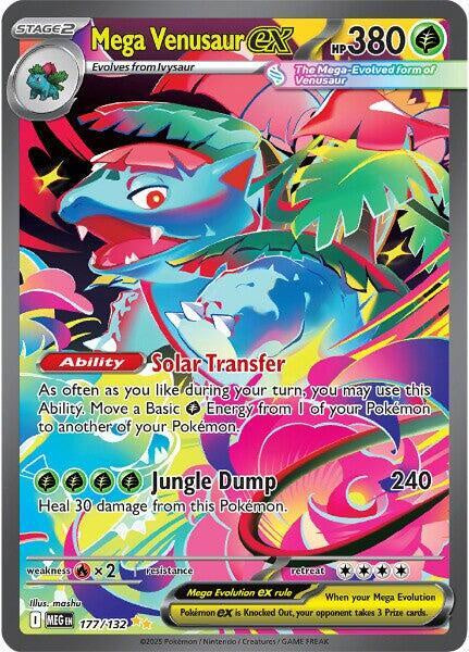 Pokémon Mega Venusaur ex 177/132 ME01 Special Illustration Rare Card NM–Mint Condition