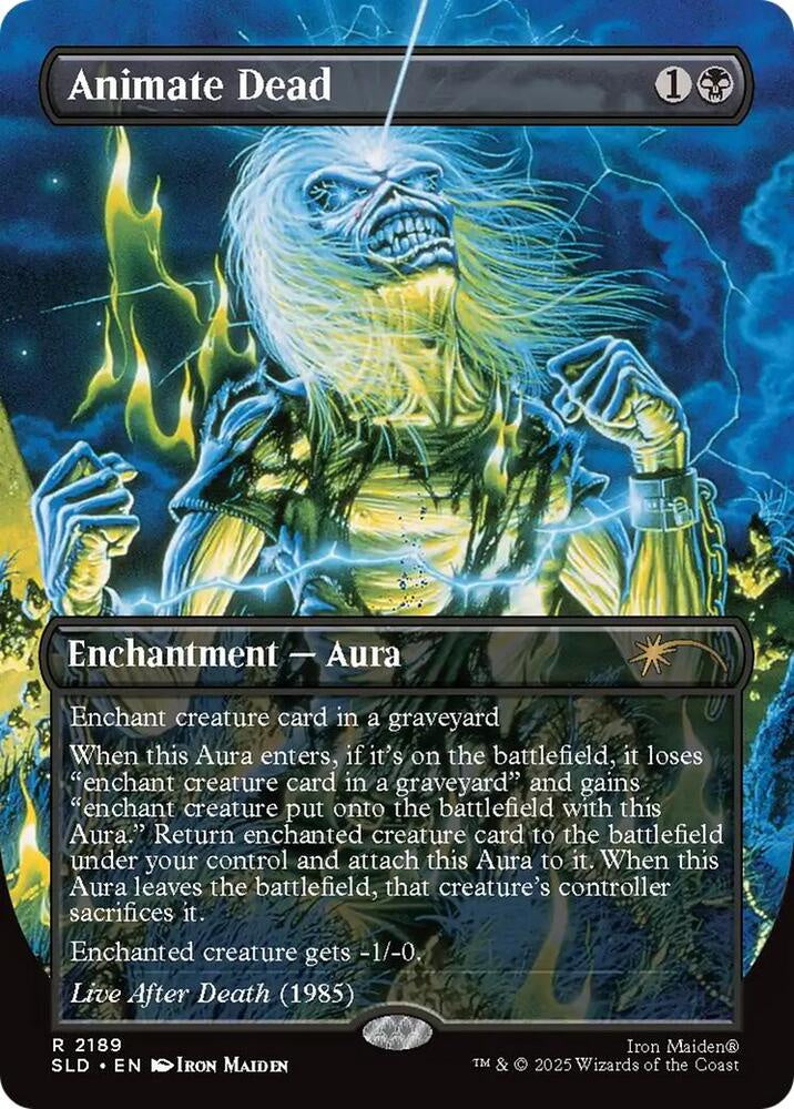 Animate Dead Secret Lair Drop Series Magic The Gathering enchantment card with alternate artwork.