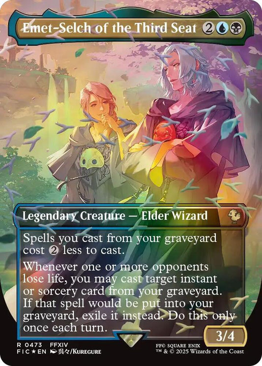 Front of Emet-Selch of the Third Seat (Borderless) (Chocobo Track Foil) - Commander: FINAL FANTASY (FIC)