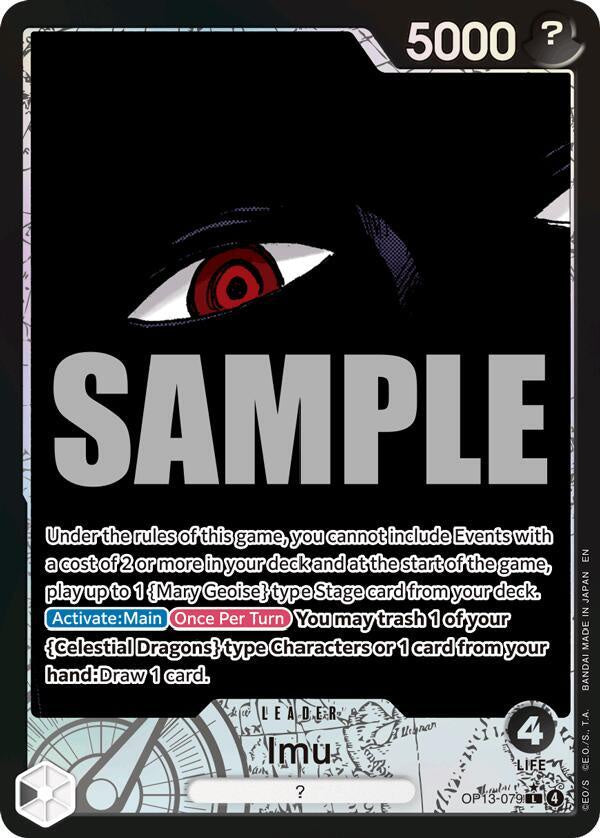 Imu Alternate Art OP13 Carrying On His Will One Piece Card Game card.