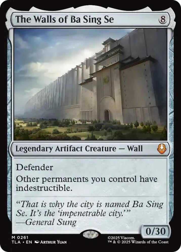 Card featuring 'The Walls of Ba Sing Se' with a large wall and text.
