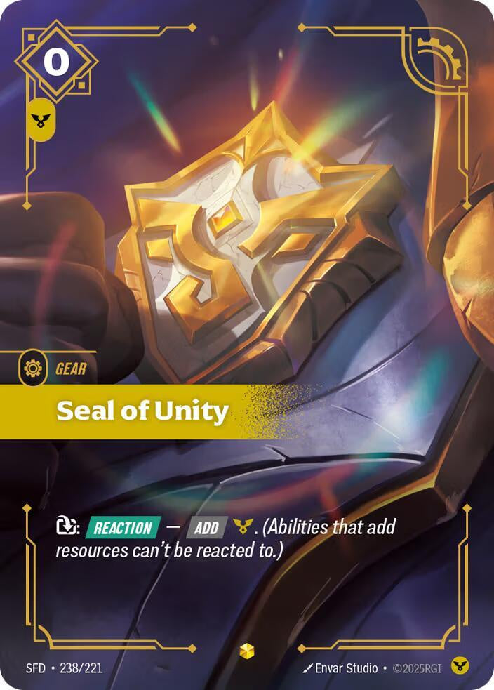 Seal of Unity Overnumbered Spiritforged SFD trading card