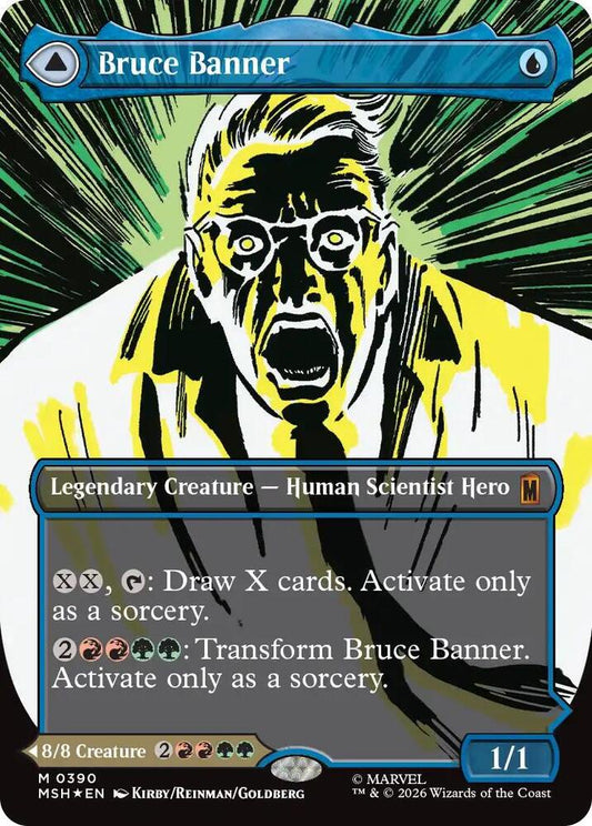 Bruce Banner Borderless Foil Marvel Super Heroes MSH MTG trading card
