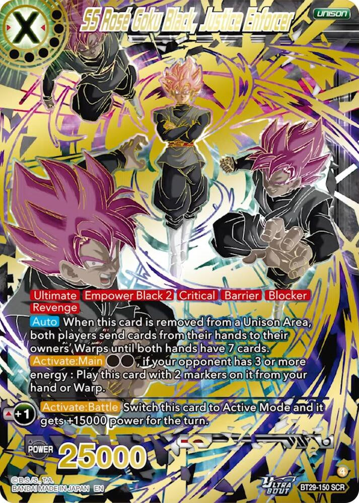 SS Rose Goku Black Justice Enforcer BT29 Fearsome Rivals Dragon Ball Super trading card