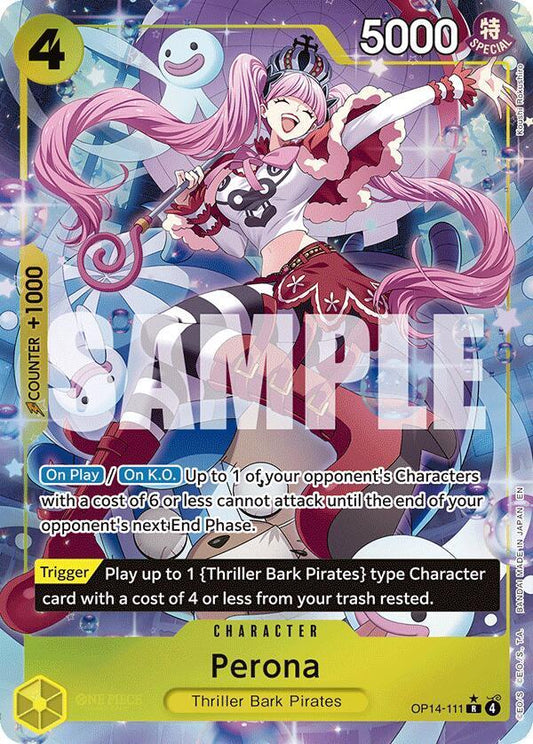Perona alternate art card OP14-111 from One Piece Card Game The Azure Sea’s Seven OP14.