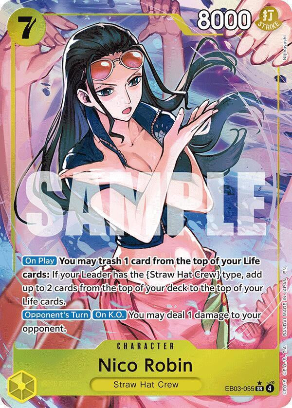 One Piece Nico Robin EB03-055 Alternate Art Extra Booster One Piece Heroines English trading card.