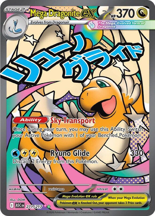 Pokemon Mega Dragonite ex 271 217 Ascended Heroes Full Art NM