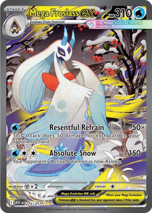 2025 Pokémon Mega Froslass ex Special Illustration Rare Holo 275/217 English card in Near Mint condition.