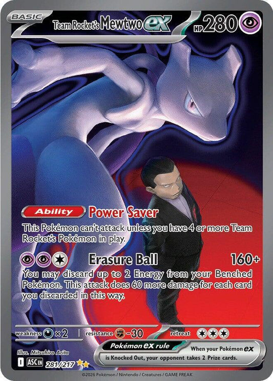 Team Rockets Mewtwo ex 281 217 Ascended Heroes Pokémon card Near Mint