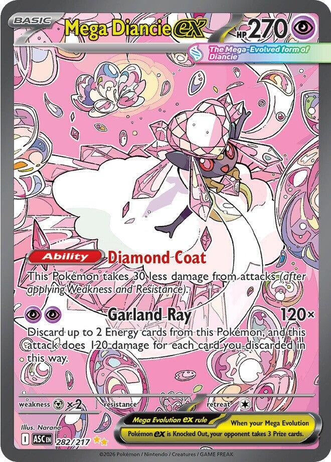 Mega Diancie ex Ascended Heroes 282/217 Holo Near Mint Pokemon card