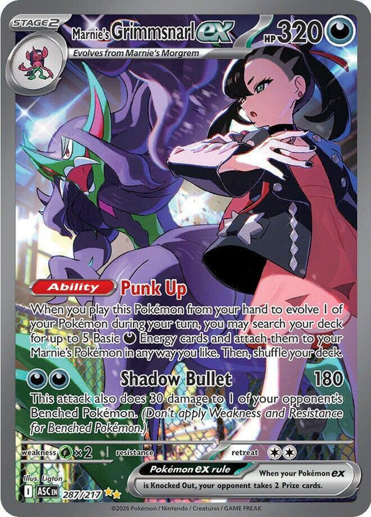 Pokemon Marnies Grimmsnarl ex 287/217 Ascended Heroes NM Card