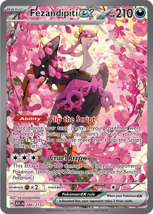 Fezandipiti ex 288 217 Ascended Heroes Special Illustration Rare Pokémon card Near Mint