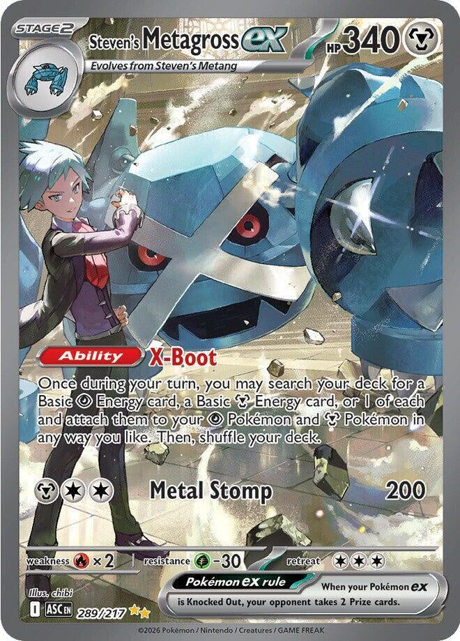Pokemon Stevens Metagross ex 289 217 Ascended Heroes NM card