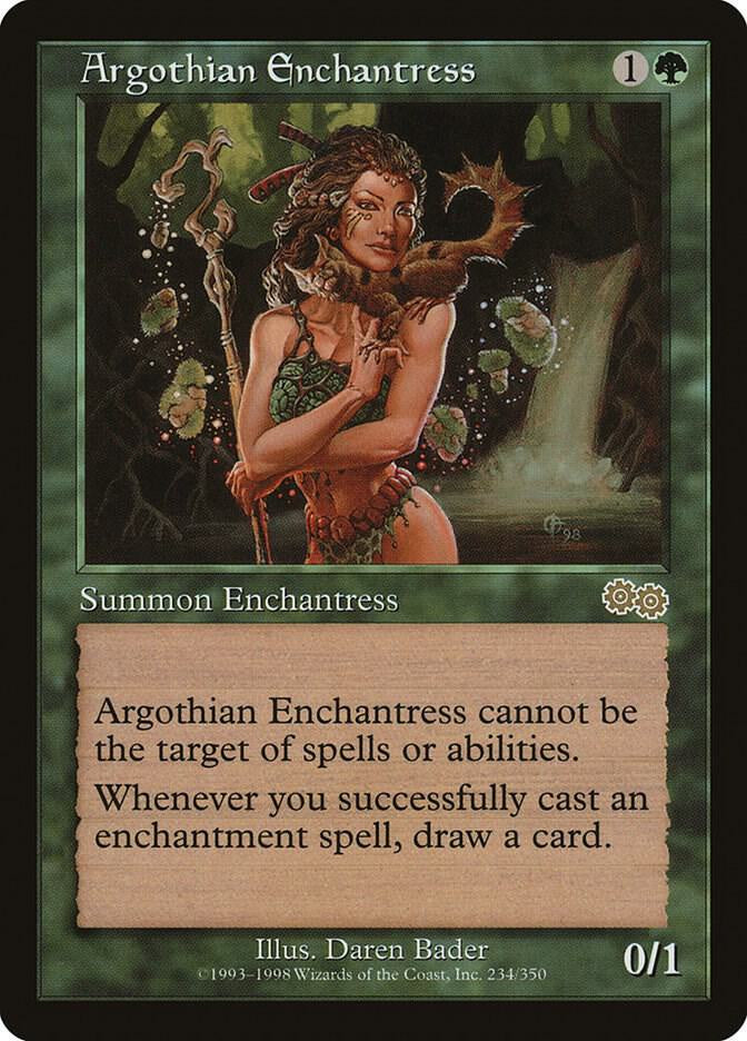 Argothian Enchantress Urza's Saga USG Lightly Played Magic the Gathering card