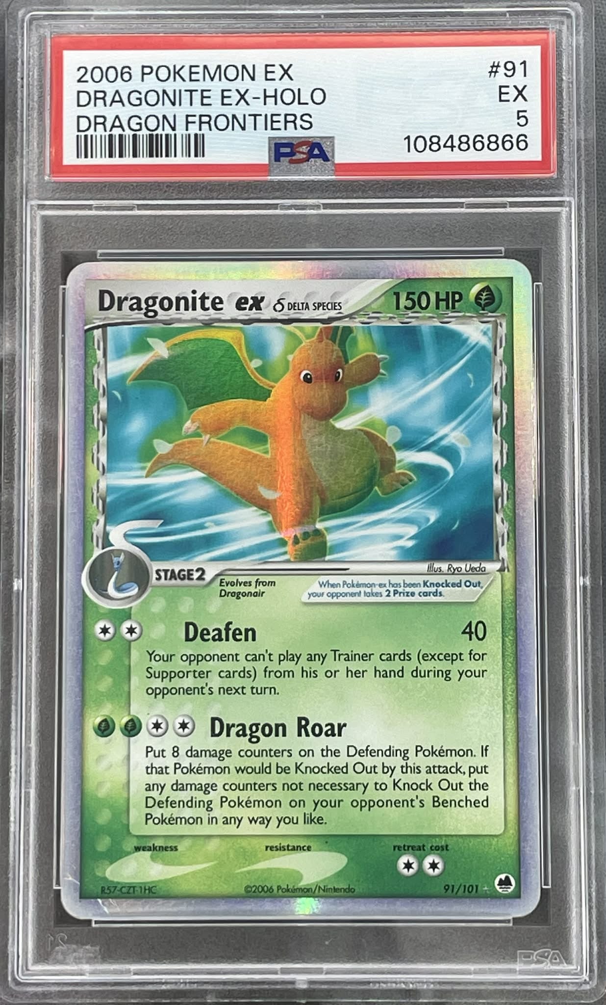 2006 Pokémon Dragonite ex Delta Species holo PSA 5 graded trading card in PSA slab