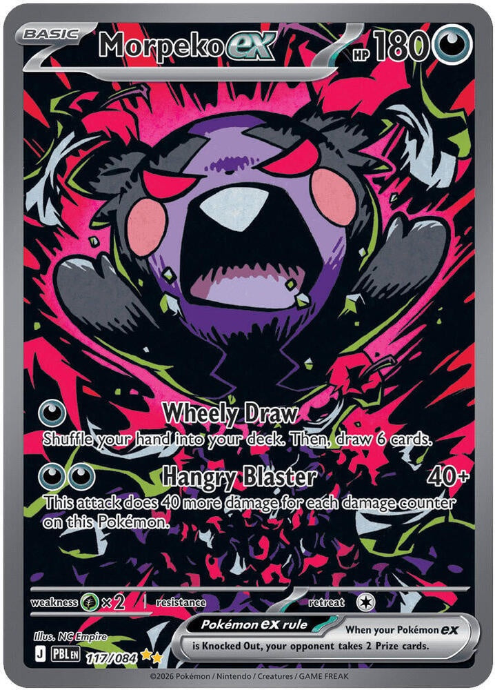 Morpeko ex 117/084 Special Illustration Rare Holo from Pokémon Pitch Black in Near Mint condition.