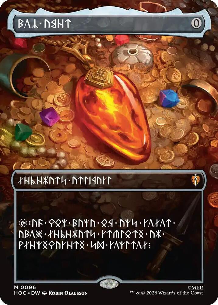 Mox Amber Borderless Dwarvish Traditional Foil Mythic Rare Legendary Artifact card number 096 from Magic the Gathering The Hobbit Eternal-Legal HOC.