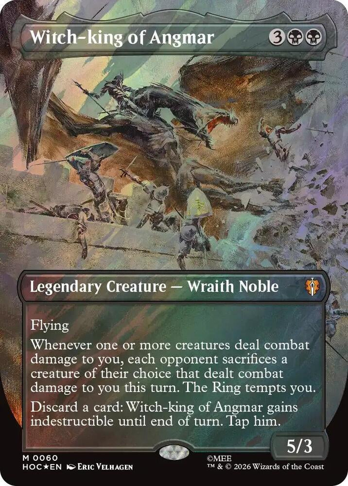 Witch-king of Angmar #60 Borderless Surge Foil Mythic Rare from Magic the Gathering The Hobbit Eternal-Legal HOC, Near Mint Wraith Noble.