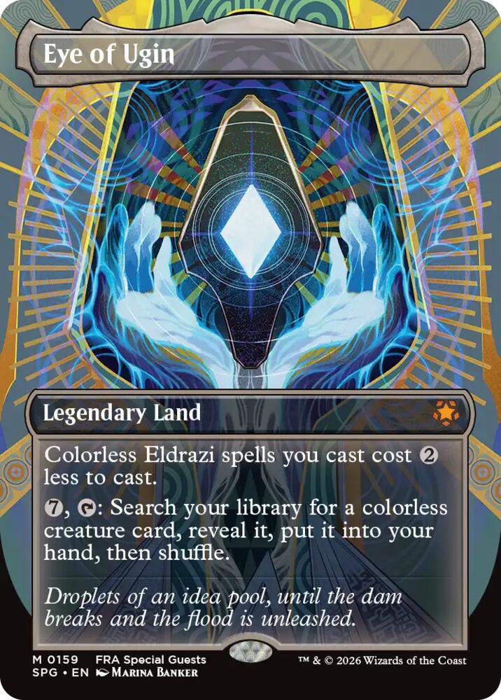 Eye of Ugin #159 Borderless Mythic Rare from Magic the Gathering Special Guests SPG Reality Fracture, Near Mint Eldrazi Legendary Land.