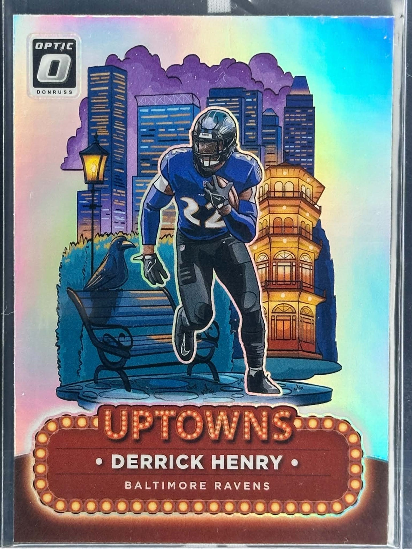 Derrick Henry 2024 Panini Donruss Optic Uptowns SSP #18 Baltimore Ravens football card