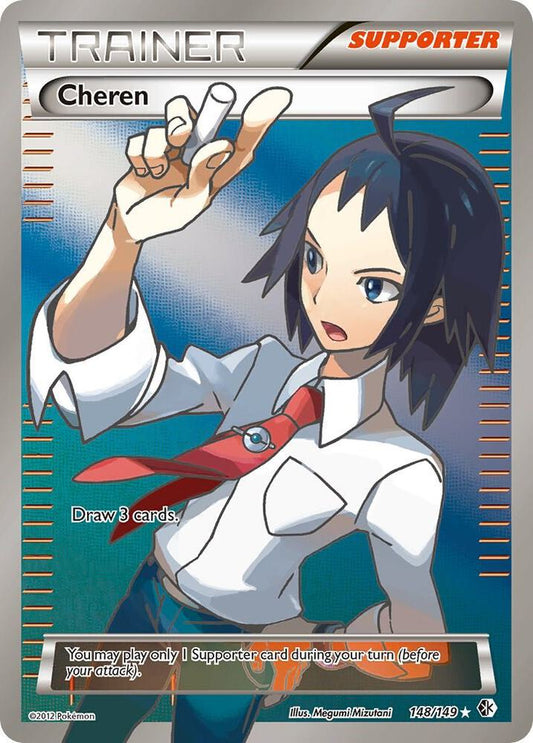 Pokémon Cheren 148/149 XY Boundaries Crossed Full Art Ultra Rare Card Lightly Played Condition