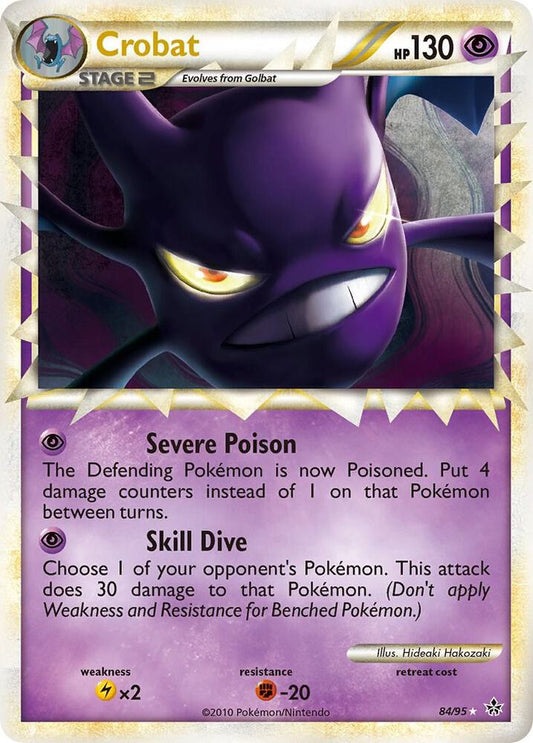 Pokemon Crobat Prime 84/95 HGSS Unleashed Holo NM-LP Card