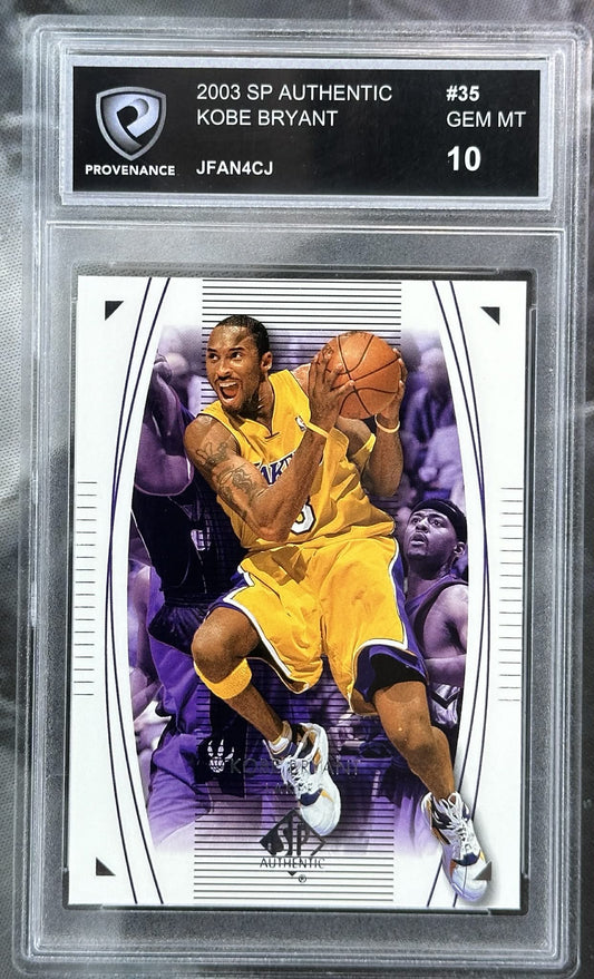 2003 SP Authentic Kobe Bryant #35 Provenance 10 Gem Mint graded basketball card