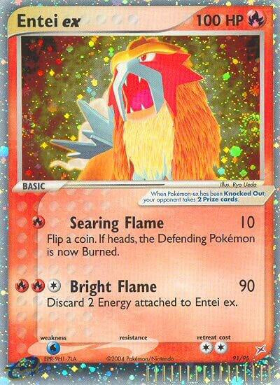 Buy the 2004 Pokémon EX Team Magma vs Team Aqua Entei ex 91/95 in Damaged condition. Classic EX-era Ultra Rare Pokémon card available in Australia.
