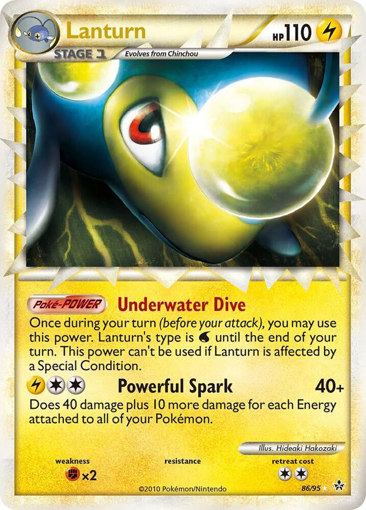 Pokemon Lanturn 86/95 HGSS Unleashed Holo NM-LP Card