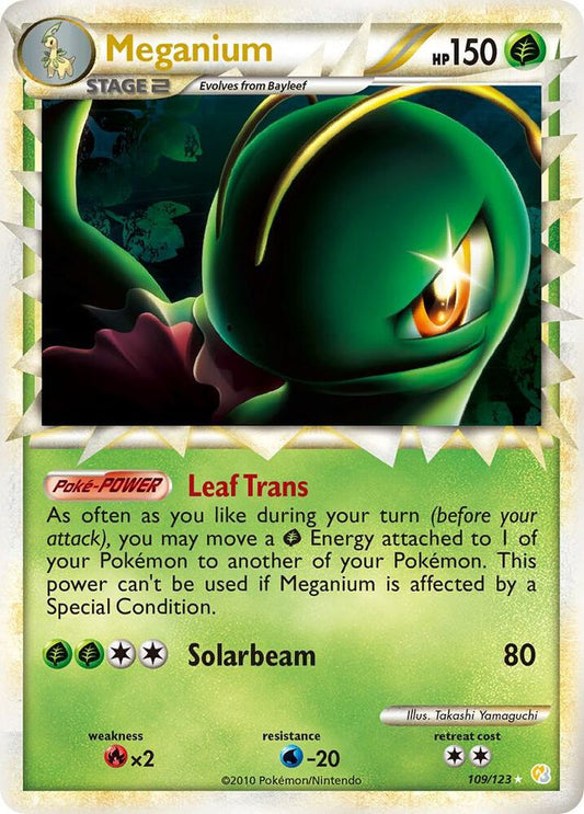 Pokemon Meganium Prime 109/123 HeartGold SoulSilver Holo NM-LP Card