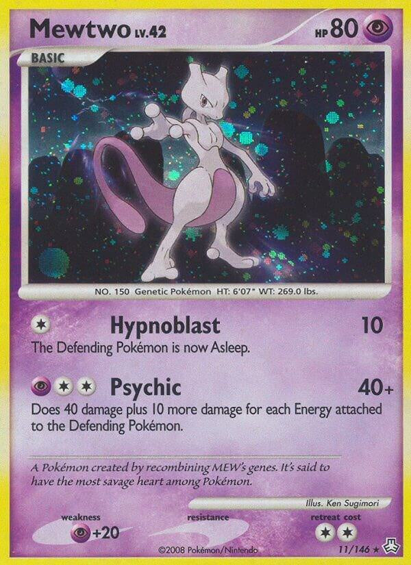 Pokémon Mewtwo Holo Rare 11/146 Legends Awakened Near Mint