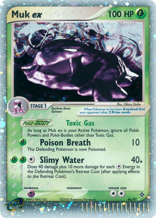 2003 Pokémon Muk ex 96/97 EX Dragon Ultra Rare Holo English card in Near Mint/Lightly Played condition.