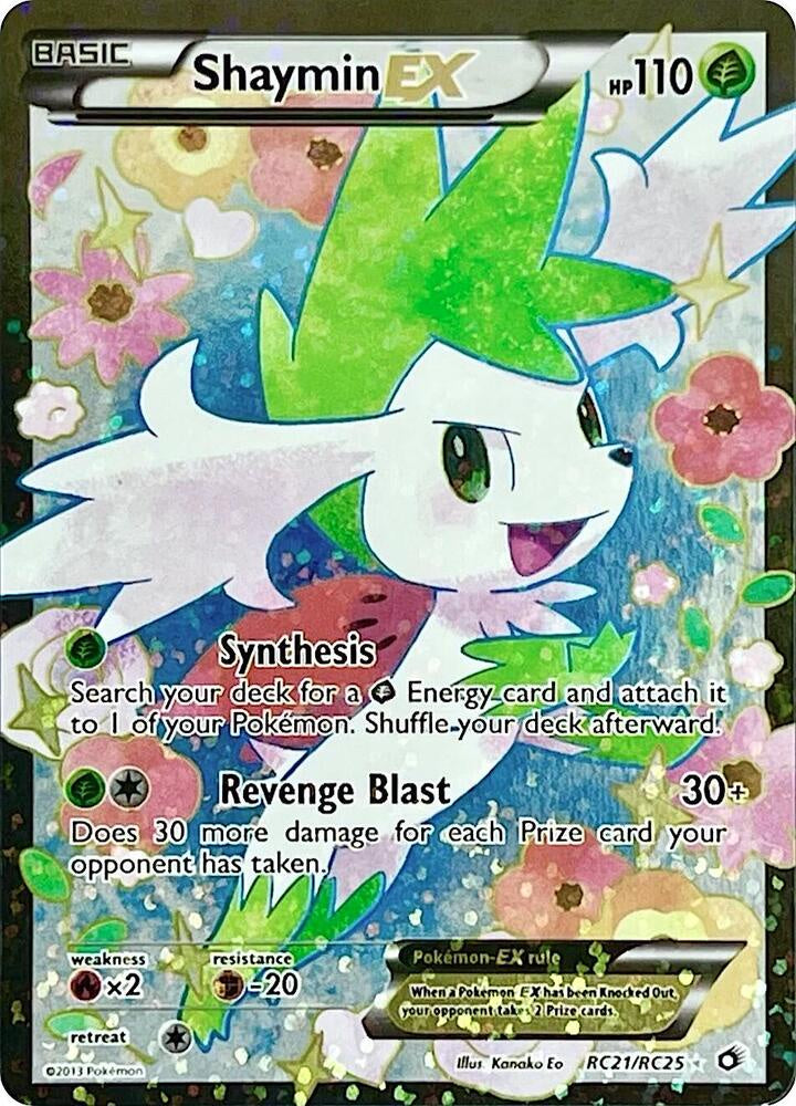 2013 Pokémon Legendary Treasures Shaymin EX RC21 RC25 Full Art Radiant Collection Holo card.