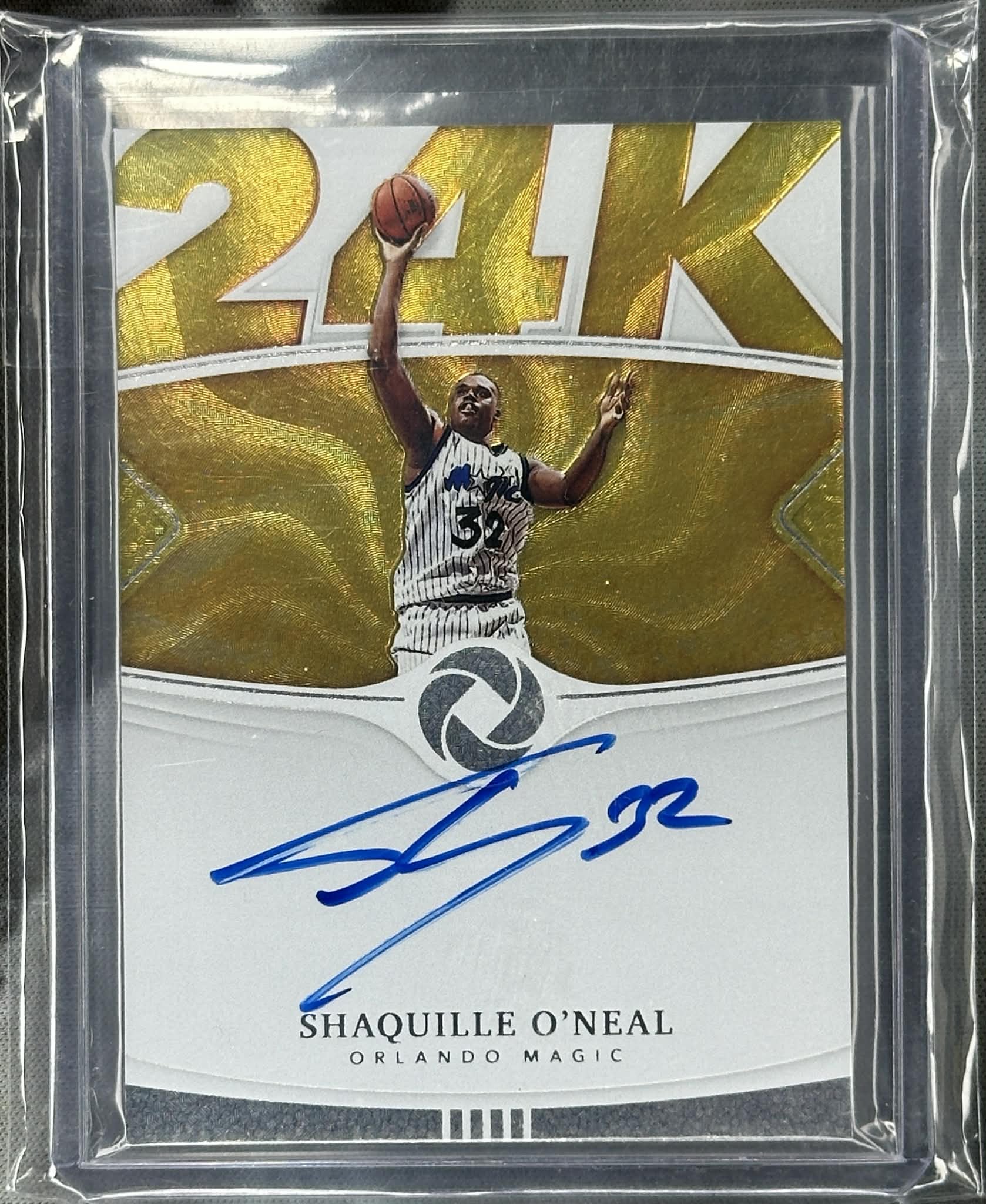 2018 Panini Opulence Shaquille O’Neal 24K autograph card serial numbered 44/79 basketball auto