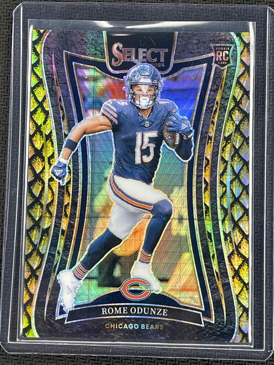 2024 Panini Select Rome Odunze Rookie Card Dragon Scale Gold SSP /10