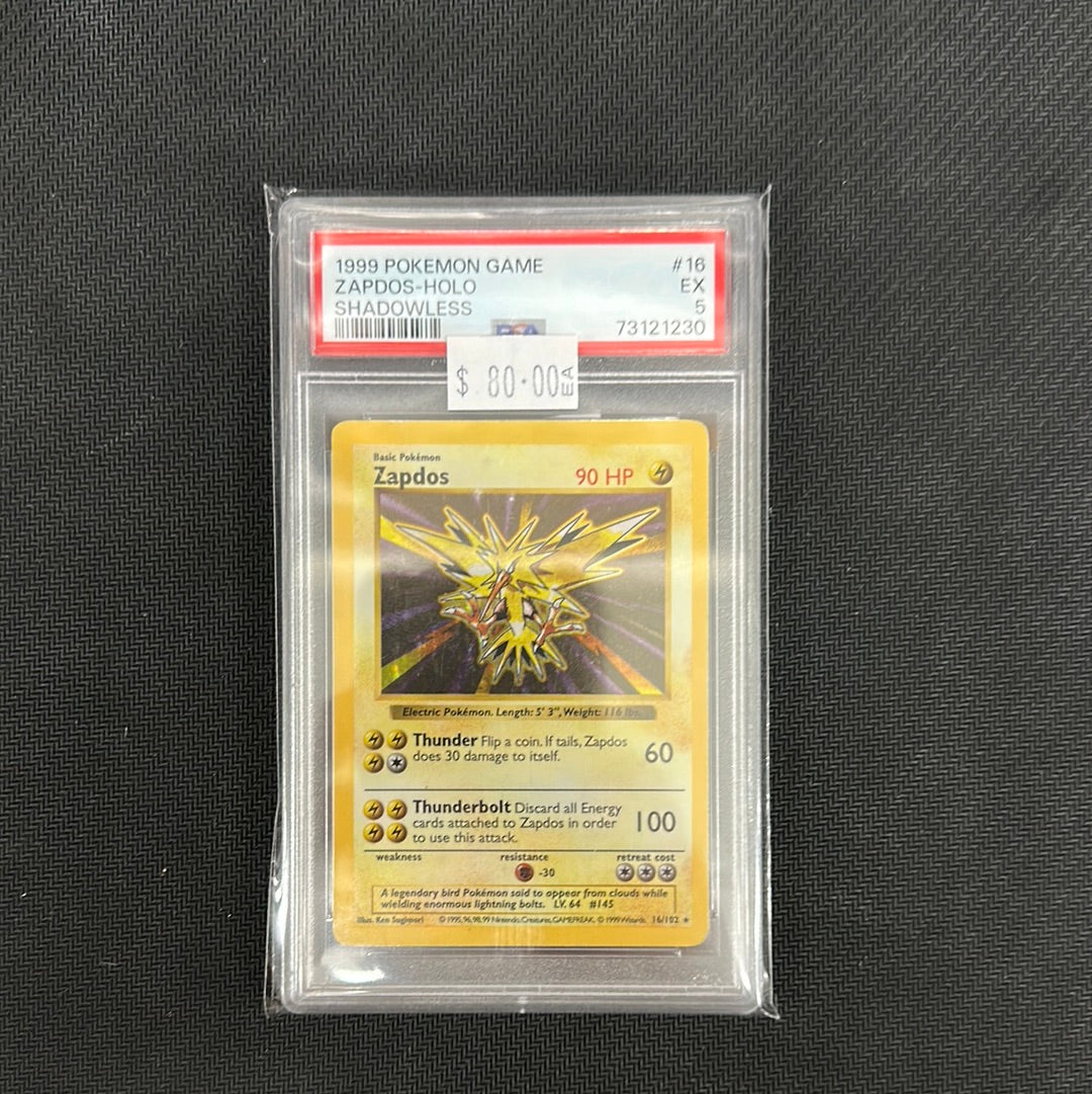 16/102 Zapdos holo Shadowless PSA 5