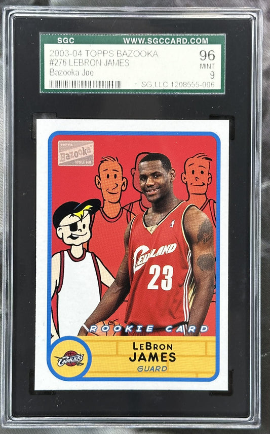 2003 Topps Bazooka Bazooka Joe LeBron James rookie era SGC 9 Mint graded basketball card