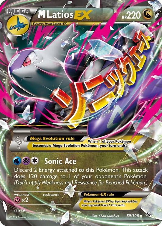 Pokémon M Latios EX Full Art – 102/108 – XY Roaring Skies Holo (LP)