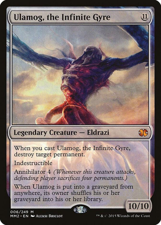 Ulamog, the Infinite Gyre mythic rare Eldrazi from Modern Masters 2015 for Magic: The Gathering.