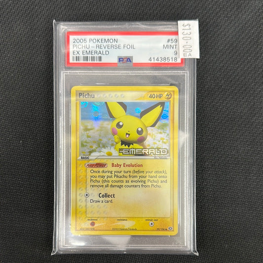 59/106 psa PSA 9 Pichu 59/106 Reverse Holo Rare Stamped | Pokémon EX Emerald