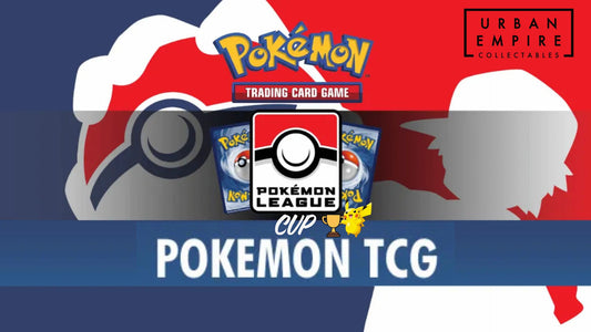 Promotional graphic for Pokémon Trading Card Game featuring a Poké Ball and cards on a colorful background.