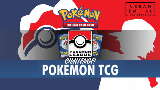 Pokémon Trading Card Game packaging with Poké Ball logo and 'Urban Empire Collectibles' branding.