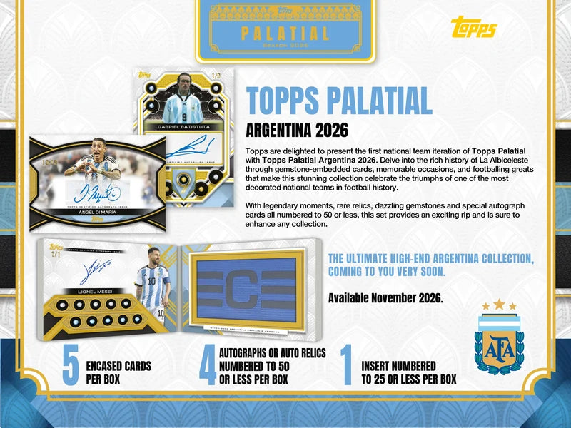 Pre Order 2026 Topps Palatial Argentina Soccer Hobby Box