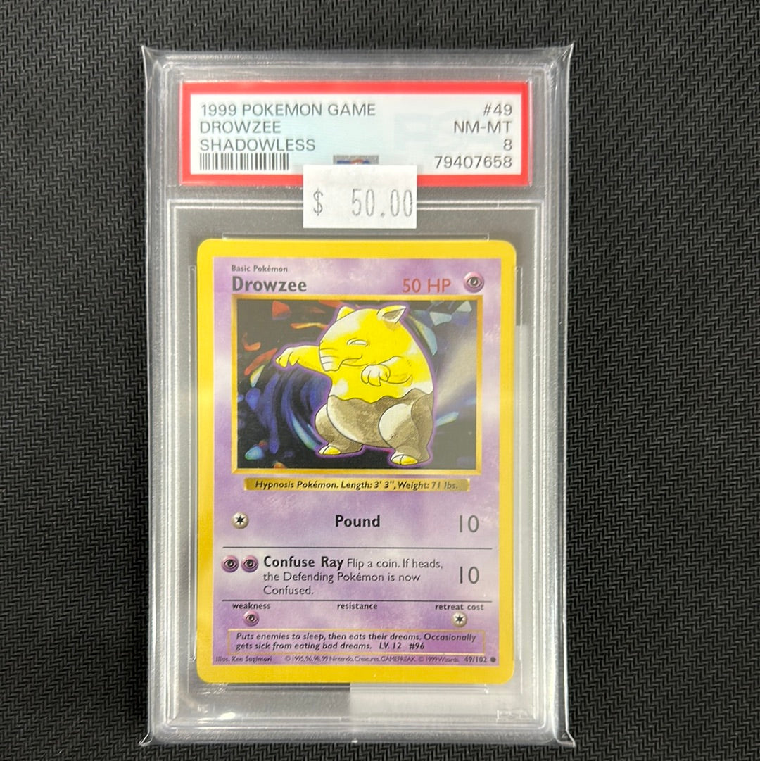 1999 Pokemon Shadowless Drowzee PSA 8