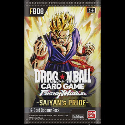 Dragon Ball Super Card Game booster pack with Saiyan character on the cover
