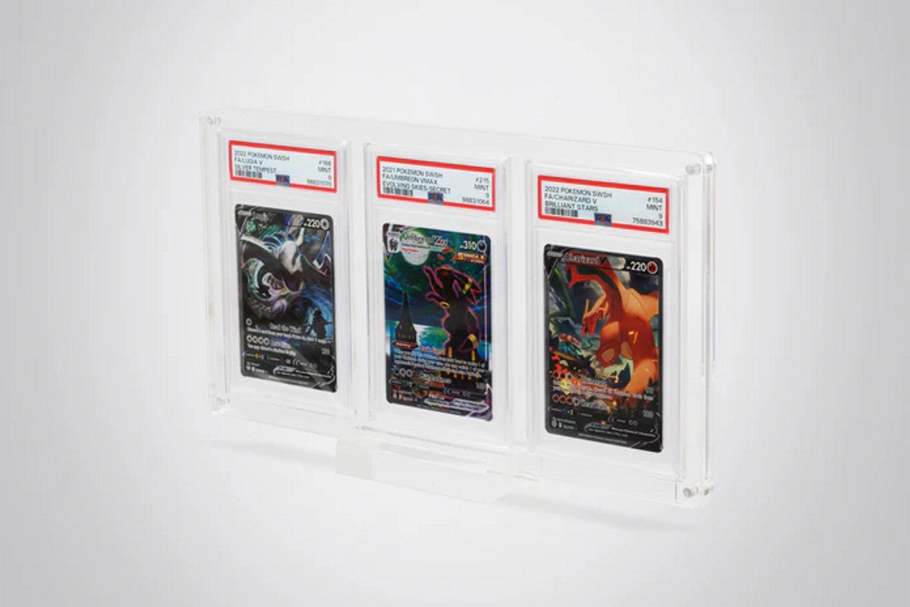 Triple PSA Graded Card Acrylic Case incl. Stand