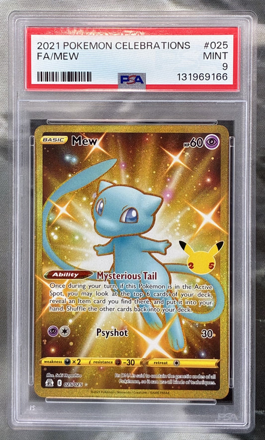 2021 Pokémon Celebrations Full Art Mew #025 Card PSA 9 Mint