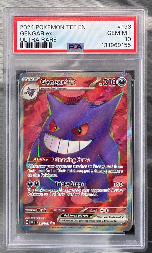 Pokémon Gengar EX Full Art Ultra Rare Temporal Forces #193/162 PSA 10 Gem Mint