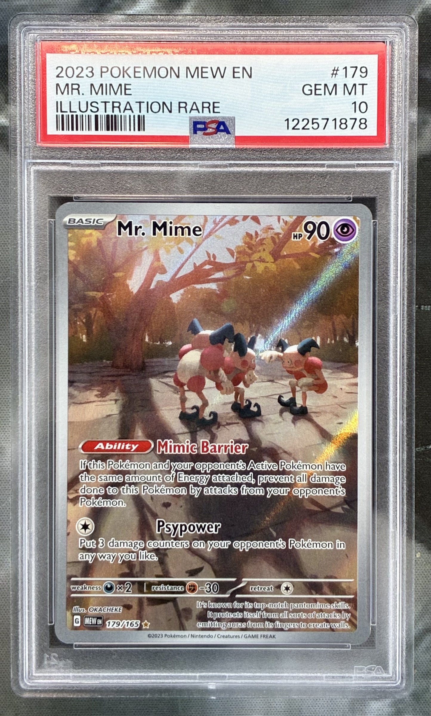 Pokémon Mr. Mime Full Art Holo 179/165 Scarlet & Violet 151 PSA 10 Gem Mint