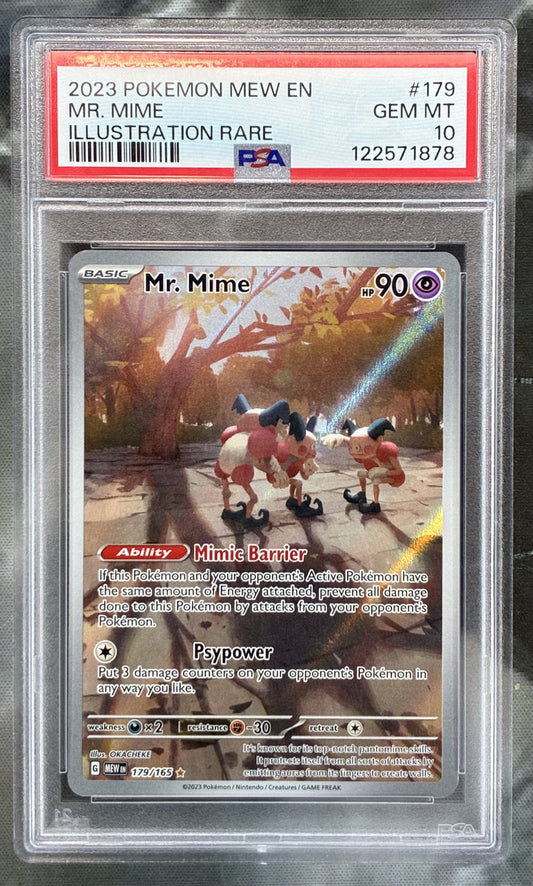 Pokémon Mr. Mime Full Art Holo 179/165 Scarlet & Violet 151 PSA 10 Gem Mint